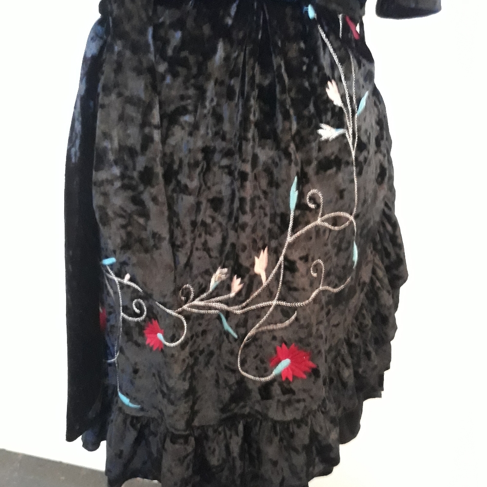🖤❤Umgee USA Black Crushed Velvet Off Shoulder Dress Size Large - Picture 5 of 8